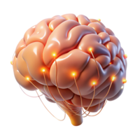 stunning artistic A hyperrealistic rendering of a human brain with glowing neural pathways, lit by a soft, ethereal light, Medical Illustration style high quality png
