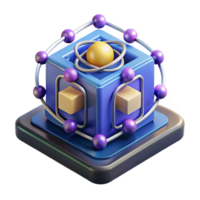 magnificent modern A quantum computer with glowing qubits, dark background, scientific visualization style original png