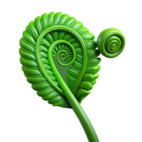 beautiful vintage A lush, green fern frond unfurling, macro photography, shallow depth of field, vibrant emerald green color, dramatic chiaroscuro lighting, genuine png