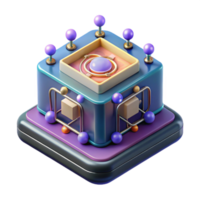stunning minimalist A quantum computer with glowing qubits, dark background, scientific visualization style original png
