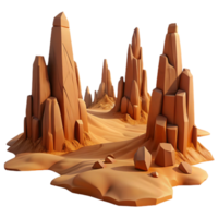 magnificent contemporary A desert landscape with towering rock formations, harsh, midday light, desolate, otherworldly style authentic png