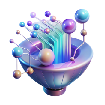 maravilloso artístico un resumen representación de datos fluir, visualizado como corrientes de ligero partículas, con un dinámica color esquema y un futurista estético. cyberpunk estilo prima png