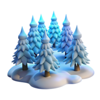 dramatic abstract A snow-covered pine forest, soft blue light of early morning, peaceful and serene atmosphere, realistic rendering style high resolution png