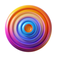 stunning vintage A series of concentric circles, radiating outwards in a vibrant gradient of colors, in an op-art style detailed png