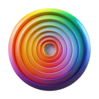stunning traditional A series of concentric circles, radiating outwards in a vibrant gradient of colors, in an op-art style high resolution png