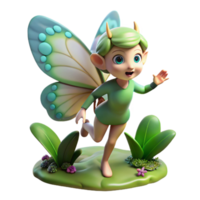 beautiful classic A playful sprite with butterfly wings, flitting through a sunlit forest glade. Watercolor style authentic png