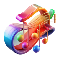 elegant contemporary An abstract representation of music rendered in flowing, melodic lines, illuminated by colorful stage lights authentic png