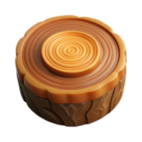 serene modern A cross-section of a tree trunk, showing growth rings, detailed textures, warm lighting 4K png