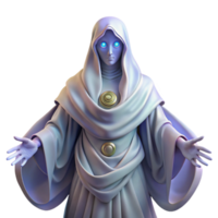 elegant classic A wise oracle, draped in flowing robes, her eyes glowing with prophetic visions, fantasy art style, ethereal lighting high resolution png