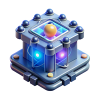 magnificent traditional A quantum computer with glowing qubits, dark background, scientific visualization style professional png