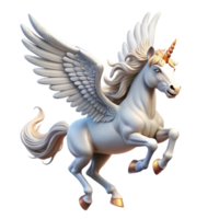 vibrant creative A noble Pegasus with pearly white wings, soaring through a cloudy sky, Art Nouveau style, celestial lighting high quality png