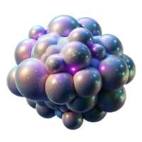 extraordinary contemporary A cloud of iridescent bubbles floating in zero gravity, illuminated by a celestial nebula, cosmic horror style detailed png