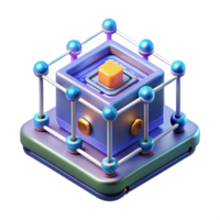 vibrant minimalist A quantum computer with glowing qubits, dark background, scientific visualization style genuine png