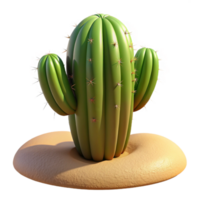 vibrant abstract A cactus in the desert, harsh sunlight, realistic texture, detailed spines high quality png