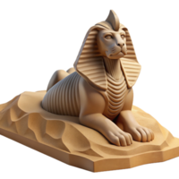 impressive vintage A stoic sphinx, perched on a desert dune, enigmatic riddle etched in the sand below. Harsh desert sunlight, realistic textures professional png