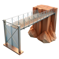 magnificent traditional A glass and steel bridge spanning a canyon, minimalist design, breathtaking views authentic png