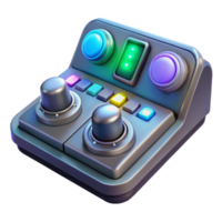 serene artistic A futuristic control panel with glowing buttons and dials, dark background, sci-fi style authentic png