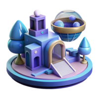 vibrant modern Metaverse architecture, virtual reality environment, interactive design, futuristic structures, digital world authentic png