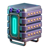 vibrant abstract A futuristic server rack with blinking lights and intricate wiring, dark background, cyberpunk style 4K png