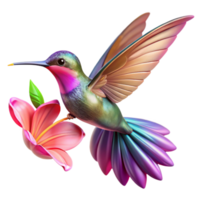 extraordinary traditional Close-up of a hummingbird hovering near a fuchsia flower, iridescent feathers shimmering, bokeh effect, vibrant colors, nature photography style exclusive png