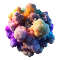 stunning classic A cloud of colorful smoke and dust particles, swirling and interacting in a dynamic composition, illuminated by volumetric lighting. Atmospheric style premium png
