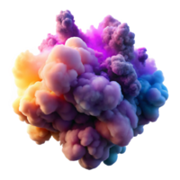 wonderful contemporary A cloud of colorful smoke and dust particles, swirling and interacting in a dynamic composition, illuminated by volumetric lighting. Atmospheric style genuine png