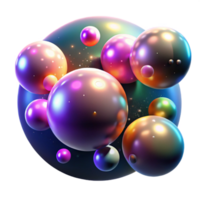 vibrant artistic A field of colorful, glowing orbs, floating in a dark, ethereal space, creating a sense of wonder and magic, with a soft focus effect authentic png