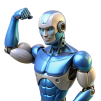 impressive abstract A bionic arm flexing its muscles, detailed anatomy, strength and technology theme high resolution png