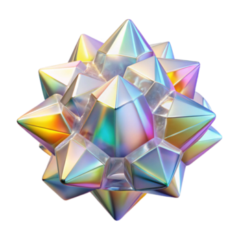 bellissimo rustico un' grappolo di iridescente, cristallino strutture, rifrangente leggero nel un' spettro di colori, illuminato di un' luminosa, bianca luce. stile geometrico astrazione alto qualità png