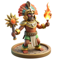 wonderful modern An Aztec warrior performs a ritual sacrifice, dramatic, firelit lighting, historical painting style original png