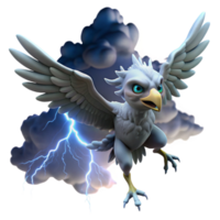 extraordinary classic A beautiful harpy soaring through a stormy sky, lightning illuminating her fierce features, in a dramatic, Baroque style genuine png