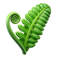 elegant abstract A lush green fern frond unfurling, intricate details, soft lighting, macro photography high resolution png