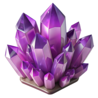 vibrant artistic A cluster of amethyst crystals, glistening with internal light, dark background, dramatic lighting original png