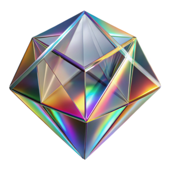 beautiful contemporary A field of crystalline structures, refracting light and creating rainbow patterns, in a geometric, abstract style premium png