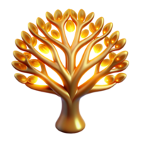 impressive modern A fractal pattern resembling a tree of life, with branches extending outwards, glowing with a warm, golden light, in a dark, ethereal atmosphere high resolution png