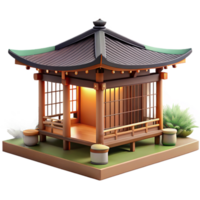 stunning creative Japanese teahouse, traditional wooden construction, serene garden setting, soft diffused daylight, minimalist photography style high resolution png