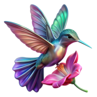 impressive rustic Close-up of a hummingbird hovering near a fuchsia flower, iridescent feathers shimmering, bokeh effect, vibrant colors, nature photography style premium png