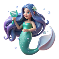 stunning rustic A beautiful mermaid combing her long, flowing hair with a pearl-encrusted comb. Underwater scene, soft, filtered light. Art Nouveau style high resolution png