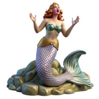 magnificent minimalist A beautiful siren with shimmering scales and webbed hands, singing on a rocky shore, pre-Raphaelite style, ethereal lighting genuine png