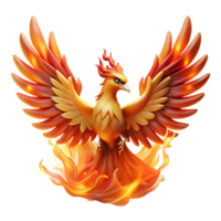 wonderful vintage A majestic phoenix rising from the ashes, its feathers ablaze with fiery light. Dramatic, fiery lighting. Art Deco style authentic png