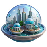 magnificent abstract A futuristic city built on the ocean floor, transparent domes and underwater vehicles, serene and peaceful, utopian style original png