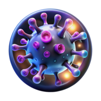 extraordinary artistic A microscopic view of swirling bacteria and viruses emitting neon light, lit by a microscope light, Scientific Art style professional png