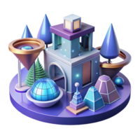 extraordinary modern Metaverse architecture, virtual reality environment, interactive design, futuristic structures, digital world authentic png