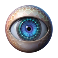 extraordinary minimalist A close-up of a human eye with a kaleidoscope pattern in the iris, lit by a soft, mysterious light, Surrealism style authentic png