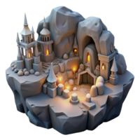 extraordinary minimalist Underground city, carved into rock, dimly lit, mysterious atmosphere, fantasy art, high resolution png