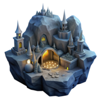 serene rustic Underground city, carved into rock, dimly lit, mysterious atmosphere, fantasy art, genuine png
