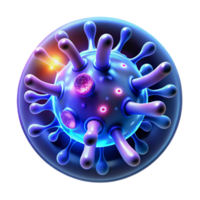 wonderful classic A microscopic view of swirling bacteria and viruses emitting neon light, lit by a microscope light, Scientific Art style genuine png