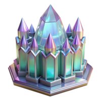 beautiful abstract Crystal palace, iridescent facets, refracted light, Art Nouveau style, elegant 4K png
