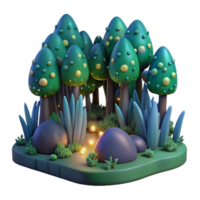 elegant creative A group of fireflies illuminating a dark forest, bioluminescent glow, mystical and ethereal style high resolution png