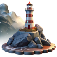 wonderful rustic A lone lighthouse on a rocky cliff, dramatic lighting, stormy seas, romanticism style exclusive png